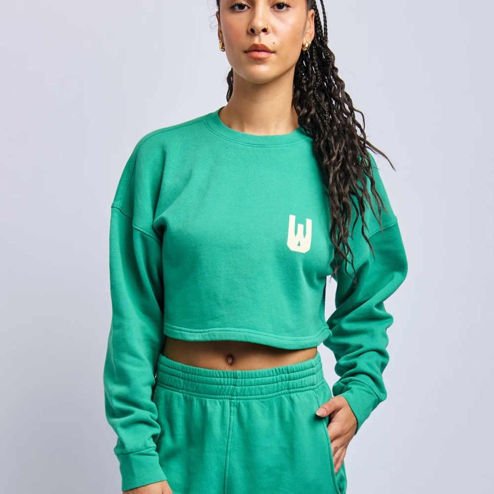 URTHWEAR Icon Cloudfleece Cropped Sweatshirt • Green • Size S • New 100% Cotton